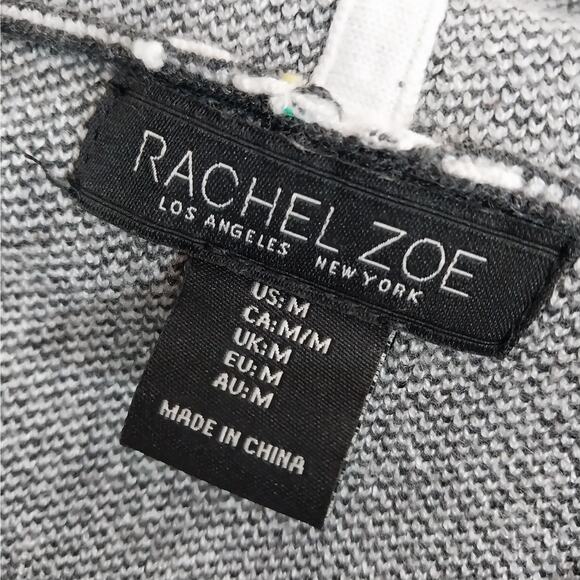 RACHEL ZOE! DOVE GRAY & WHITE OVERSIZED, HOODED DUSTER STYLE SWEATER! SZ M - Picture 7 of 9